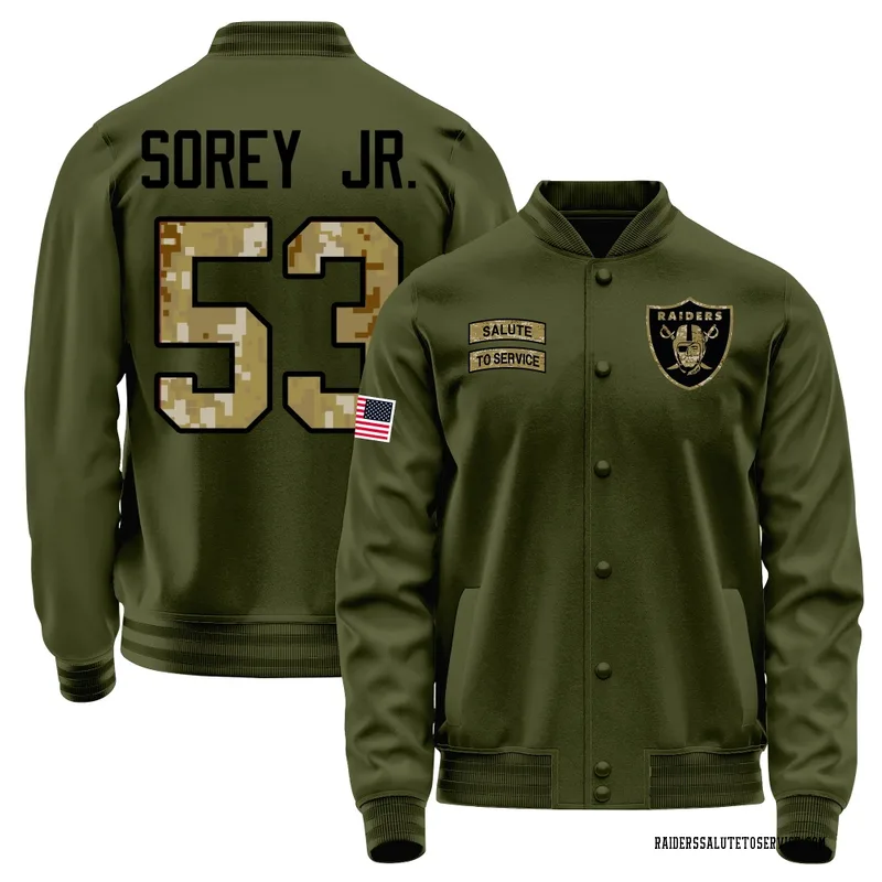 Youth Xavian Sorey Jr. Las Vegas Raiders Olive Salute to Service Sideline Performance Jacket